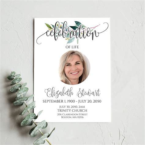 celebration of life templates